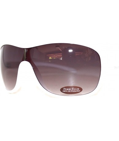 Shield Sunglasses Mens White Plastic Shield - Smoke Gradient Lens PE09 5 - CO11DX134WV $26.81