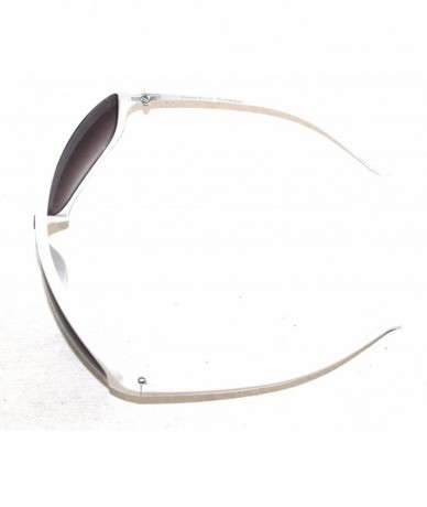 Shield Sunglasses Mens White Plastic Shield - Smoke Gradient Lens PE09 5 - CO11DX134WV $26.81