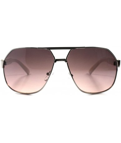 Square High-End Modern Designer Mens Womens Military Air Force Style Square Sunglasses - Silver / Red - CD189AM9Y6L $14.13
