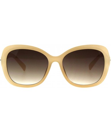 Butterfly Rhinestone Womens Jewel Elegant Plastic Butterfly Fashion Sunglasses - Beige Brown - CV18H3WD2TQ $9.17