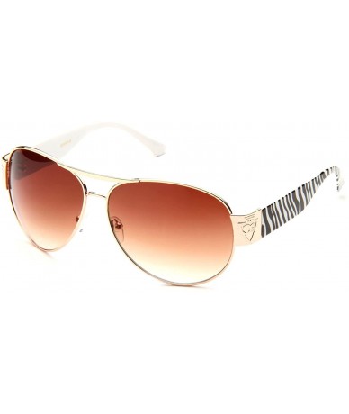 Oversized Big Oversized Aviator Fashion Sunglasses UV Protection Metal New Model - White Zebra - CD12EA1BD9R $8.45