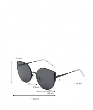 Semi-rimless Vintage Polarized Sunglasses Mirrored Protection - Black - C618RH4IRC9 $11.31