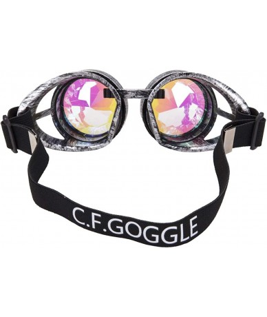 Goggle Rainbow Prism Steampunk Goggles Bling Kaleidoscope Glasses Cosplay Goggles - Old Silver - CO18T3YURS0 $19.66