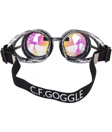 Goggle Rainbow Prism Steampunk Goggles Bling Kaleidoscope Glasses Cosplay Goggles - Old Silver - CO18T3YURS0 $9.57