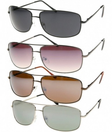 Aviator Retro Fashion Flat Top Rectangular Aviator Sunglasses (SET OF 4) - CB1874W255D $21.58