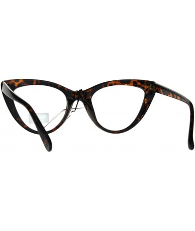 Cat Eye Womens Designer Goth Cat Eye Clear Lens Eye Glasses - Tortoise - CF188LLDQR8 $9.46