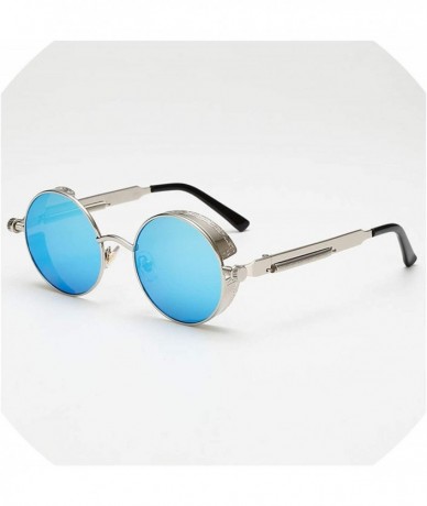 Round Metal Steampunk Sunglasses Men Women Round Glasses Brand Design Vintage Sunglasses - 10 - CY18W7YST66 $18.05