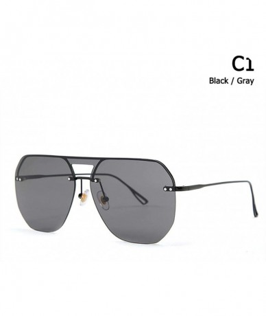 Goggle Fashion Modern Shield Style Rivets Sunglasses Cool Double Color Lens Design Sun Glasses Oculos De Sol 058 - C1 - CR197...