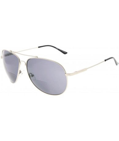 Square Large Bifocal Sunglasses Polit Style Sunshine Readers with Bendable Memory Bridge and Arm - CI18034X2AA $24.52