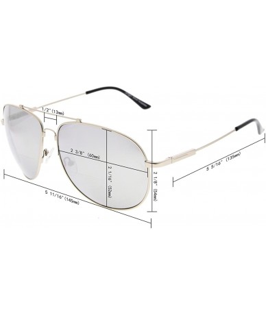 Square Large Bifocal Sunglasses Polit Style Sunshine Readers with Bendable Memory Bridge and Arm - CI18034X2AA $24.52