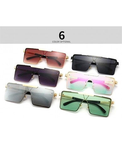Oversized Oversized One Piece Sunglasses for Women Square Sun Glasses UV400 - Gold Grey - CN19086Y4DQ $18.72