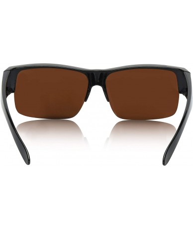 Rectangular Over Glasses Sunglasses Semi Rimless Polarized Lens Fitover Sunglasses - Blue - C3196QO27E7 $15.20