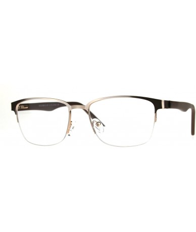 Rectangular Mens Half Metal Rim Powered Bifocal Reading Eyeglasses - Gold Brown - CE180Z29H0R $25.04