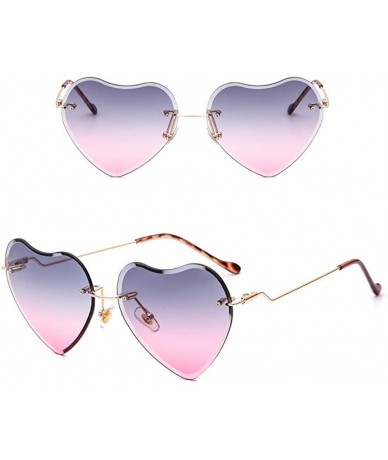 Aviator Sunglasses Frameless Peach Heart Sunglasses Love Sunglasses Brilliant Ocean Lady Sunglasses - G - CZ18QQG9DG2 $63.89
