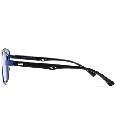 Oversized Polarized Sunglasses for Men Lightweight TR90 Frame UV400 Protection Square Sun Glasses - Black - C618AEIM4KC $12.68