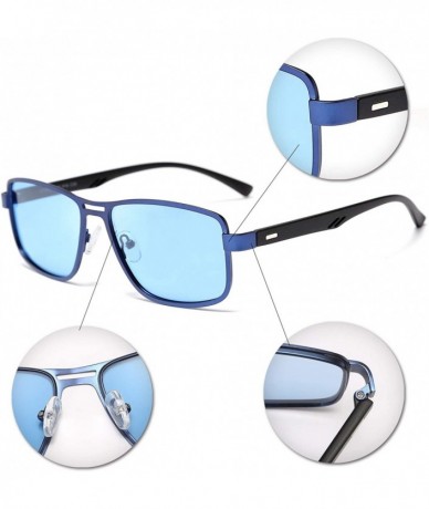 Oversized Polarized Sunglasses for Men Lightweight TR90 Frame UV400 Protection Square Sun Glasses - Black - C618AEIM4KC $12.68