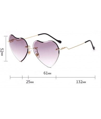 Aviator Sunglasses Frameless Peach Heart Sunglasses Love Sunglasses Brilliant Ocean Lady Sunglasses - G - CZ18QQG9DG2 $63.89
