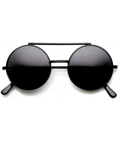 Round Limited Edition Color Flip-Up Lens Round Circle Django Sunglasses (Black Smoke) - CK11IOYY61Z $23.15