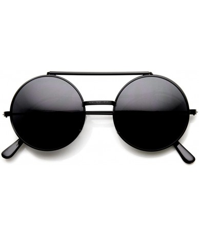 Round Limited Edition Color Flip-Up Lens Round Circle Django Sunglasses (Black Smoke) - CK11IOYY61Z $9.15