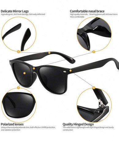 Oversized Polarized Sunglasses For Men Women Retro TR90 Frame Square Shades Vintage Classic Sun Glasses - CK197IMEACX $18.39