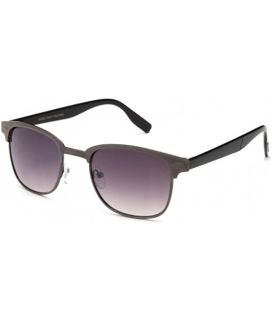 Square "Quest" Mens Round Frame Metal Fashion Sunglasses - Gunmetal - CZ127QJCCTL $18.13
