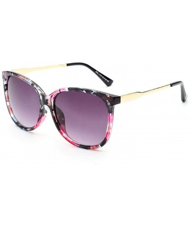 Round Women Oversized Fashion Sunglasses Female Vintage Round Big Frame Outdoor Sunglass UV400 - Floral - CP197Y6NG7I $32.19