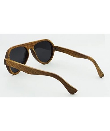 Aviator Genuine Wood Sunglasses Men Classic Polarized Wood Glasses-Z6068 - Pear - C212G63VFQJ $43.97