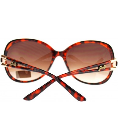 Butterfly Giselle Rhinestone Oversized Round Butterfly Womens Sunglasses - Tortoise - C211NFZRWBJ $11.55