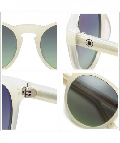 Round Round Vinatge for Women KYROS - C3 White Frame/Gradient Green Lenses - CG18S8QXEO8 $25.43