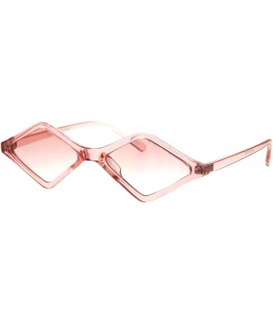 Square Skinny Diamond Shape Sunglasses Womens Trendy Fashion Translucent Colors - Pink - CV18NZ9Q3UN $19.75