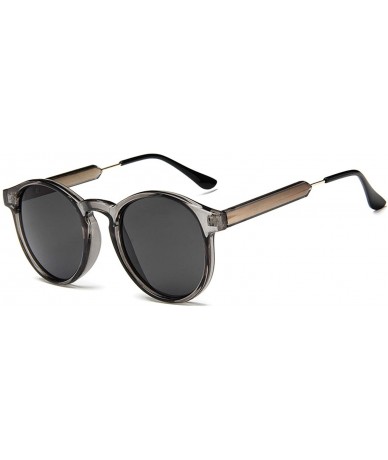 Oversized Retro Round Sunglasses Women Men Brand Design Transparent Female Sun glasses - 1 - C818W4S9UHT $44.25