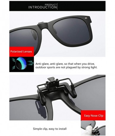 Oval Clip on Sunglasses-2-Pack Unisex Sunglasses Polarized Clip on Flip-Up Prescription Sunglasses Eyeglass - Type 2 - CO18HX...