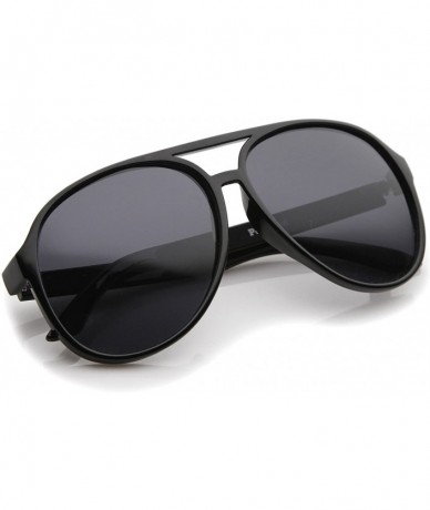 Sport Retro Large Protective Polarized Lens Aviator Sunglasses 60mm - Black / Smoke Polarized - CC12N36WIHJ $8.23
