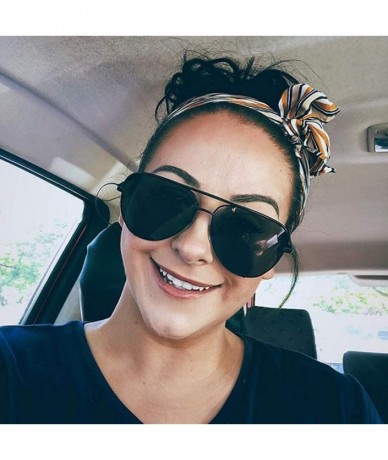 Oversized Aviator Sunglasses for Women Classic Oversized Sun Glasses UV400 Protection - 2pack-black+fade - CJ18S7QQX4U $48.38