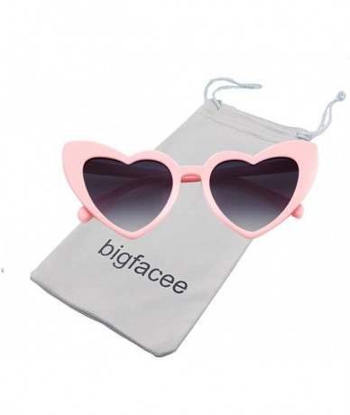 Goggle Love Heart Shaped Sunglasses for Women - Vintage Cat Eye Mod Style Retro Glasses - Pinkblack - CY18C2WD4LO $9.15