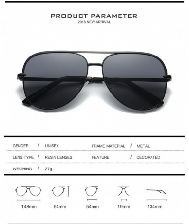Oversized Aviator Sunglasses for Women Classic Oversized Sun Glasses UV400 Protection - 2pack-black+fade - CJ18S7QQX4U $43.26