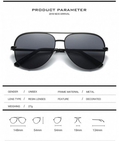 Oversized Aviator Sunglasses for Women Classic Oversized Sun Glasses UV400 Protection - 2pack-black+fade - CJ18S7QQX4U $48.38