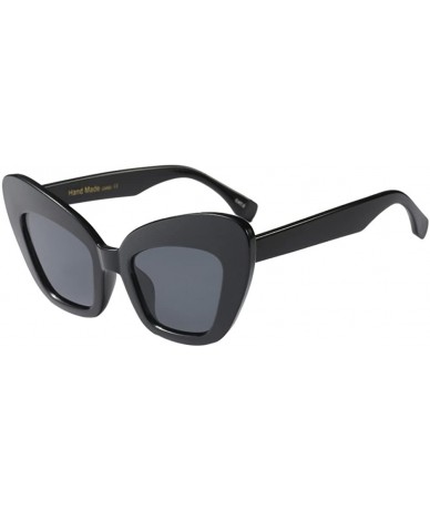 Wayfarer Retro Sunglasses Women Cat Eye Frame Design Eyewear Ladies Clarity UV400 - Black - CS18G7WKHDT $18.58