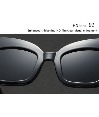 Wayfarer Retro Sunglasses Women Cat Eye Frame Design Eyewear Ladies Clarity UV400 - Black - CS18G7WKHDT $11.39