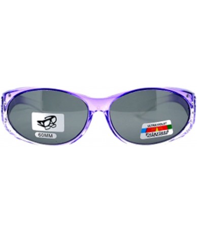 Goggle 2 Womens Polarized Rhinestone Fit Over Ombre Sunglasses Wear Over Eyeglasses - 1 Purple / 1 Brown - C718EDMUUQI $21.04