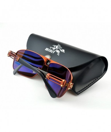 Sport Polarized Sunglasses for Men UV400 Protection Mirror Lenses Square Eyewear - Tea/Tea - CQ12O3ILE72 $16.47