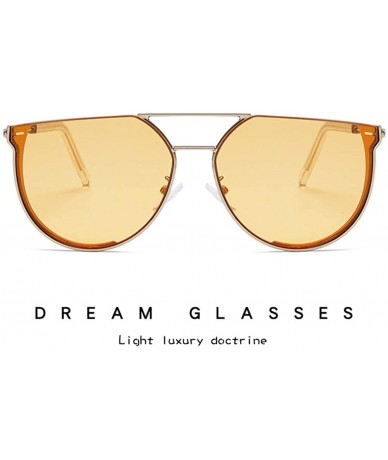 Rimless Sunglasses Irregular Mirrored Eyewear Protection - SilverFrame/OrangeLens - CX18RDZK8GZ $18.46