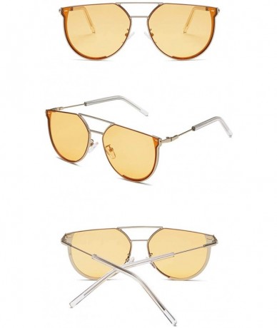 Rimless Sunglasses Irregular Mirrored Eyewear Protection - SilverFrame/OrangeLens - CX18RDZK8GZ $18.46