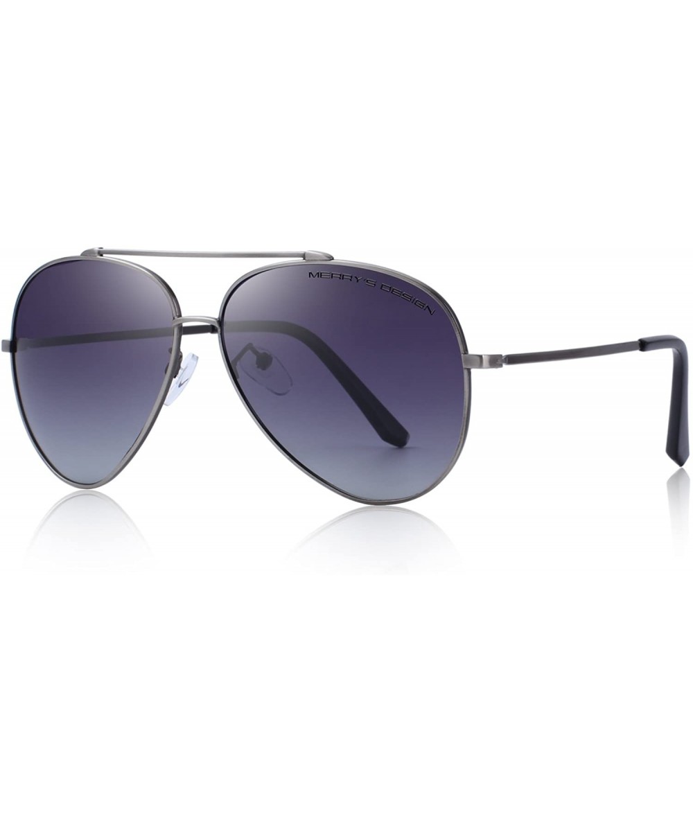 Aviator Polarized sun glasses fashion men Metal Frame Unisex Sunglasses S8805 - Gray - CI18D62WT85 $11.55