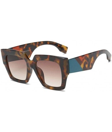 Oversized Oversized Square Sunglasses for Women UV400 - C3 Tortoise Brown - CG198EX94CA $15.80