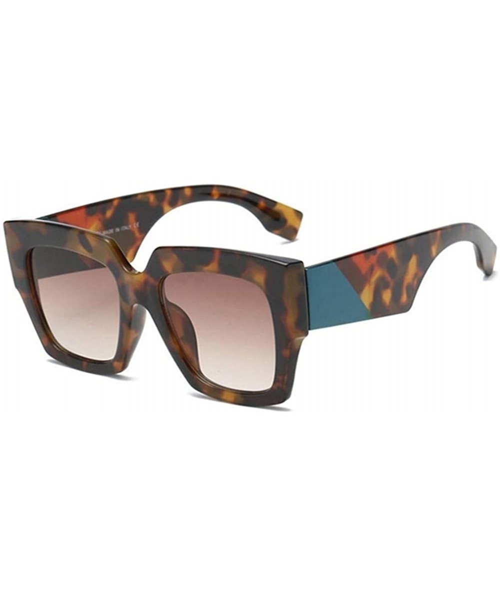 Oversized Oversized Square Sunglasses for Women UV400 - C3 Tortoise Brown - CG198EX94CA $27.74