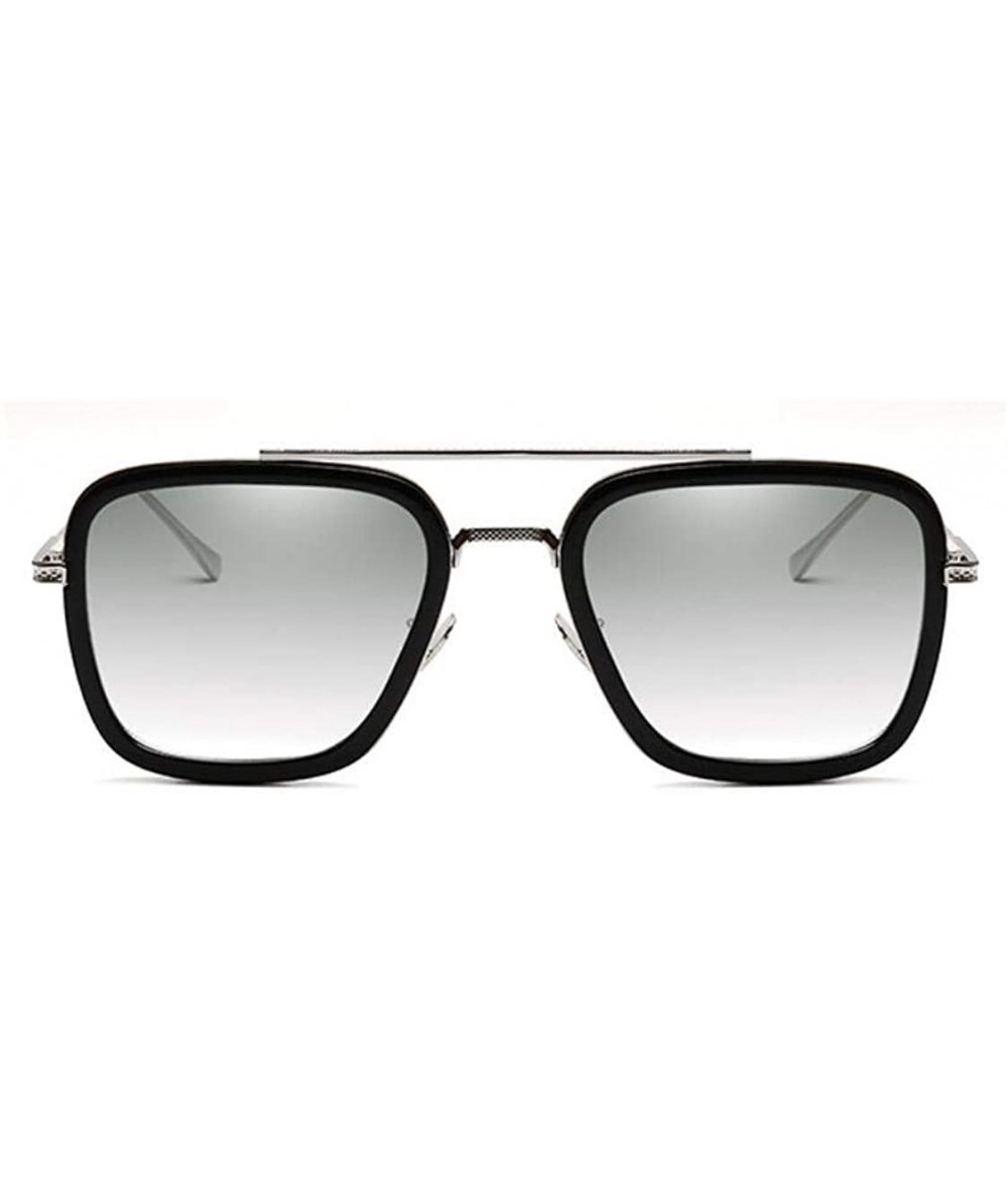 Square Trending Sunglasses For Men Fashion Square Eyewear For Boys Retro Style Sunglasses Iron Man Same Style Sunglasses - C2...
