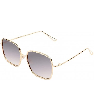 Goggle Women Classic Square Sunglasses - Gold/Gradient Purple - CG18WR9T4IK $37.66