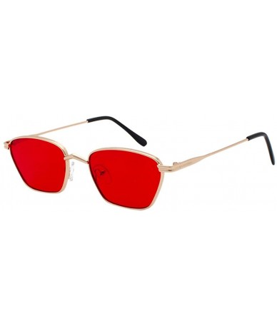 Semi-rimless Metal Frame Polarized Sun Glasses for Women Men-Narrow Wide Mirrored Lens Fashion Goggle Eyewear Sunglasses - Rd...