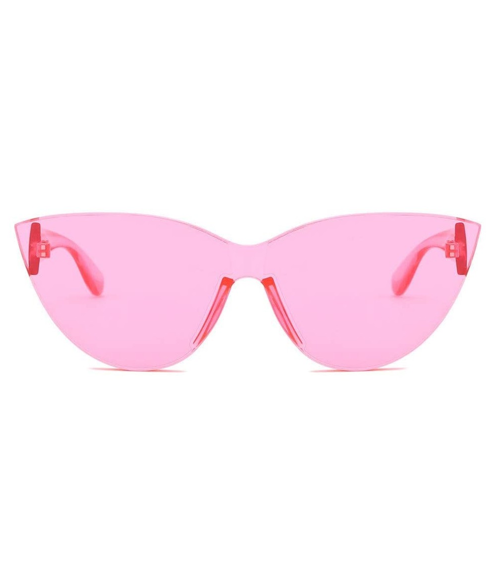 Square Fashion Sunglasses Vintage Integrated - Pink - CQ18R3GEUUU $10.52